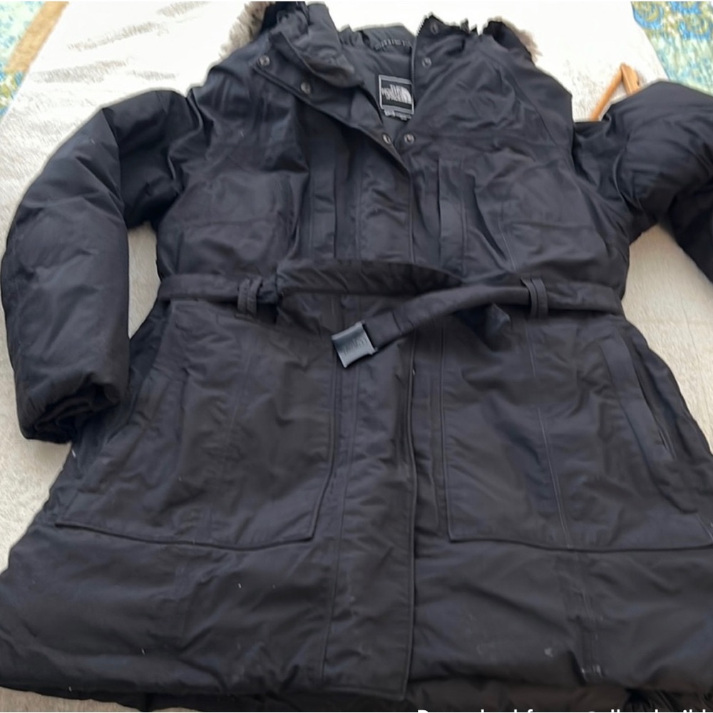 Black NorthFace down coat
